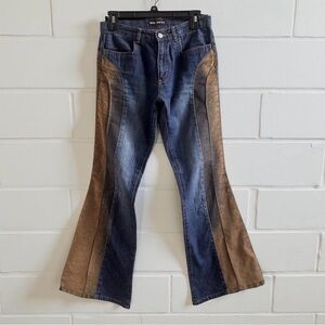 Vintage Y2K Bratz Big Star Blue and Brown Flare Jeans